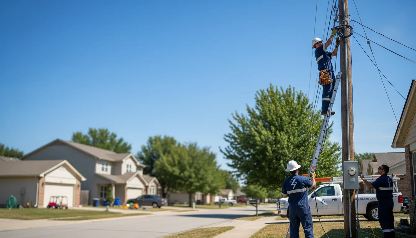 Residential electrician providing installation services in Dodson, TX